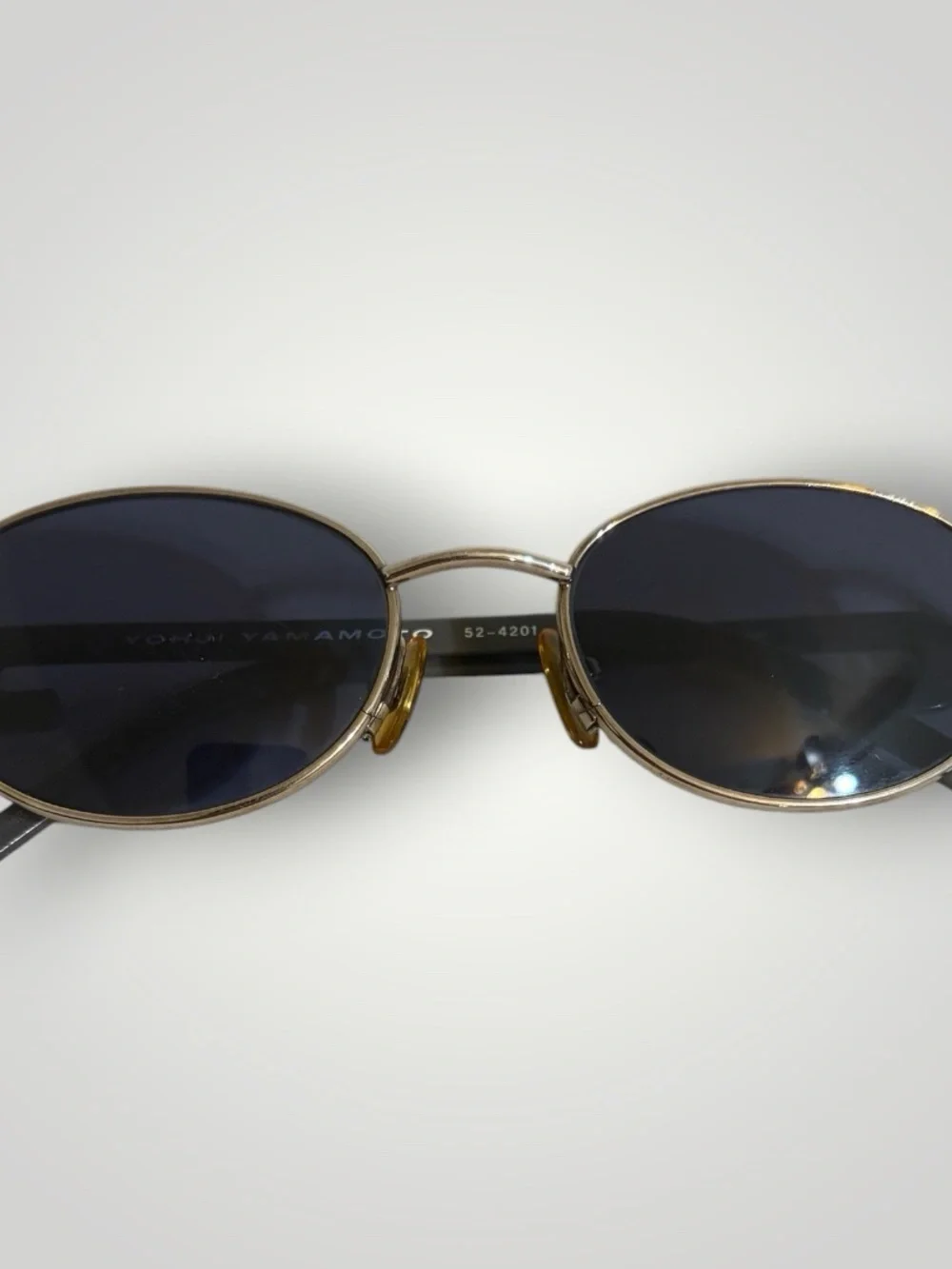 Yohji Yamamoto 52-4201 Vintage 90s Steampunk Oval Sunglasses Made in Japan